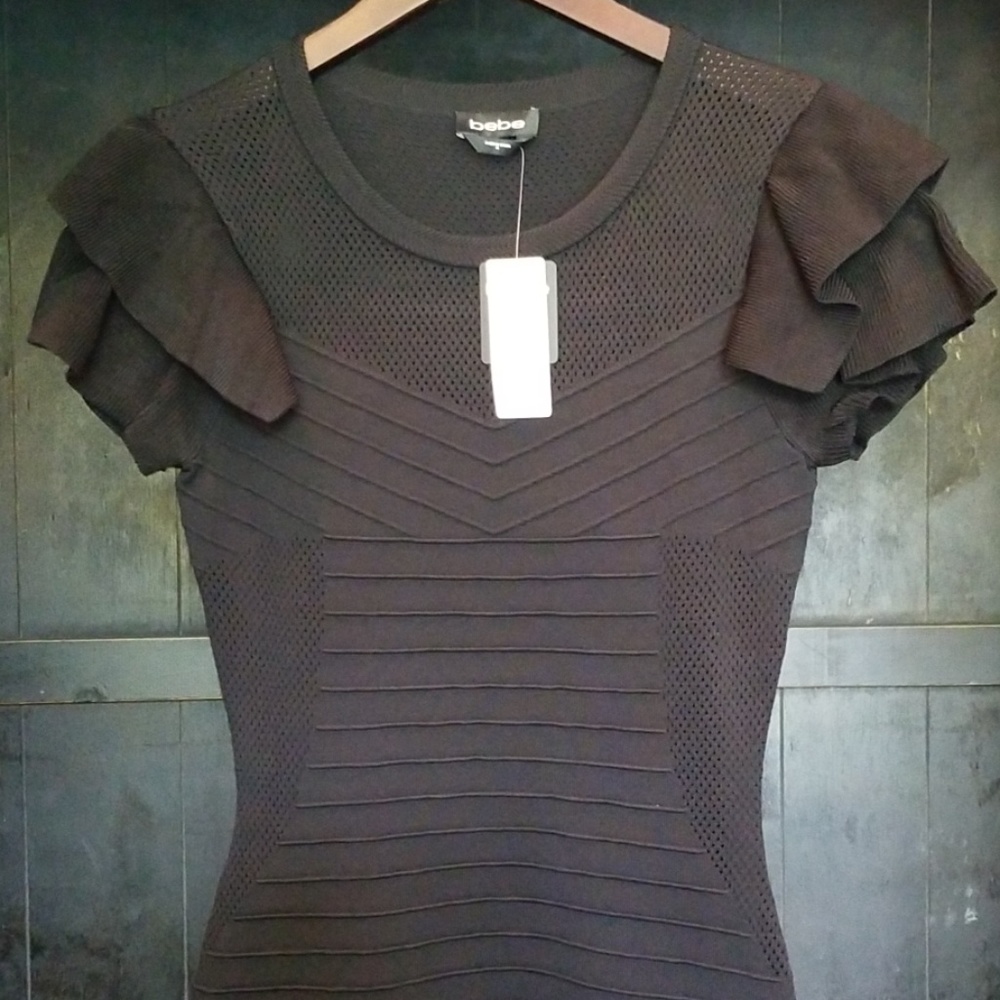bebe Ruffle and Mesh Dress - Picture 2 of 5